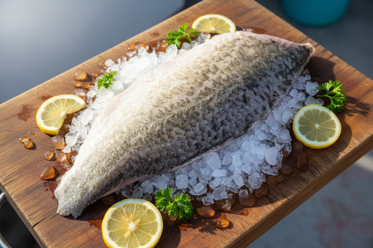 (6) Premium Wild-Caught Barramundi 10kg Box SKIN ON